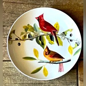 I. Godinger & Co National AUDUBON Society SALAD PLATE Cardinal Bird 8”